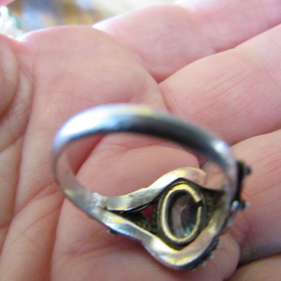 Vintage Sterling and Turquoise Statement Ring Sz 8 Santo Domingo Pueblo - Picture 3 of 4